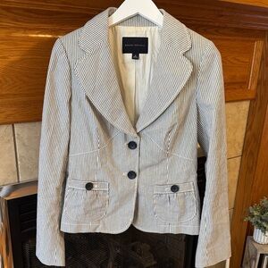 Banana Republic Women's Pinstripe Blazer - Black and White